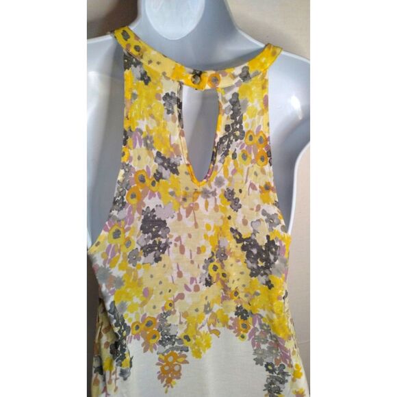 AMERICAN EAGLE Floral Racerback Tank Yellow Purple Gray Blue Women's Size Small - Picture 3 of 7